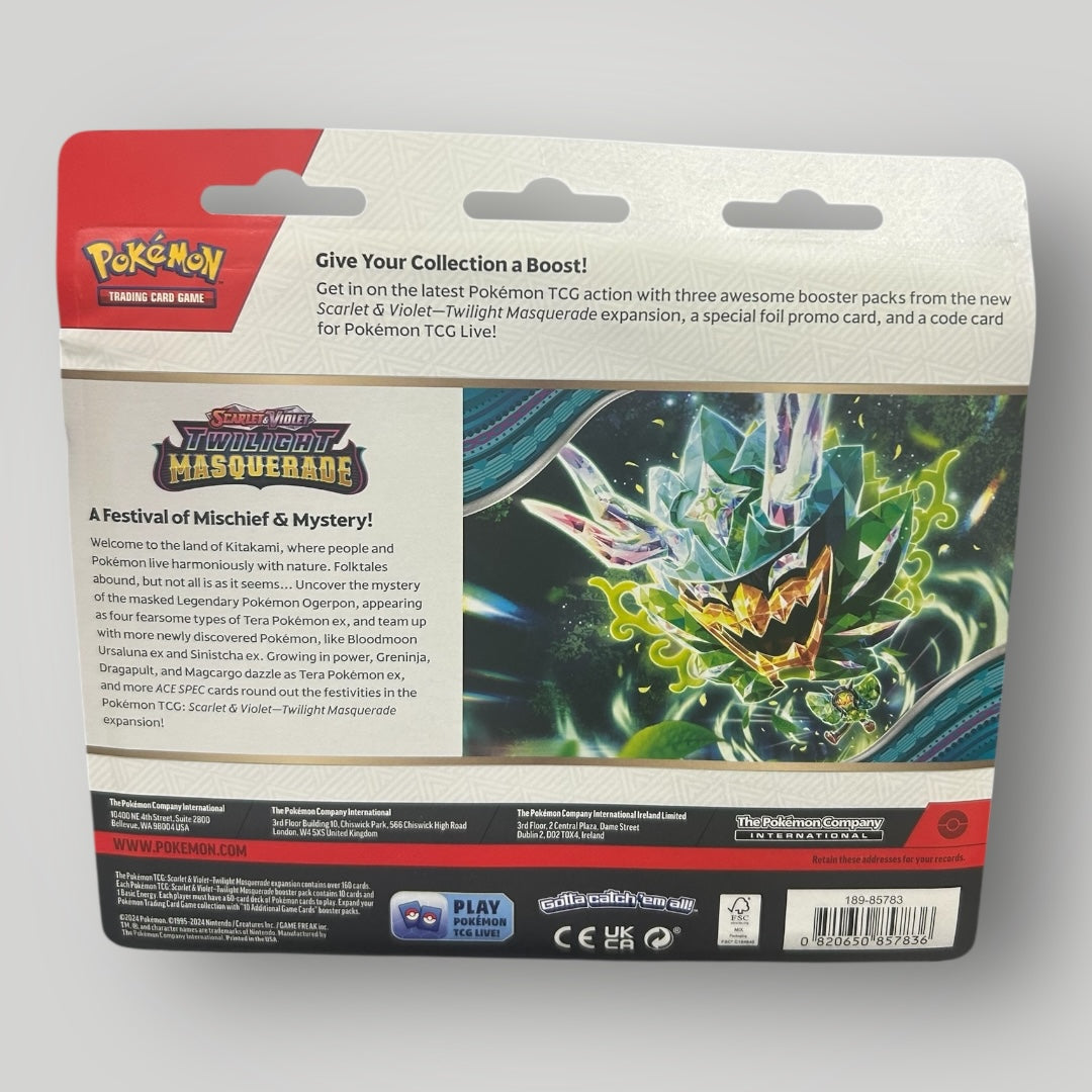 Pokemon SV06- Twilight Masquerade 3 Pack Blister