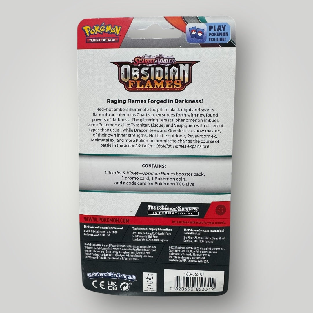 Pokemon: Obsidian Flames Single Pack Blister [Paldean Wooper]