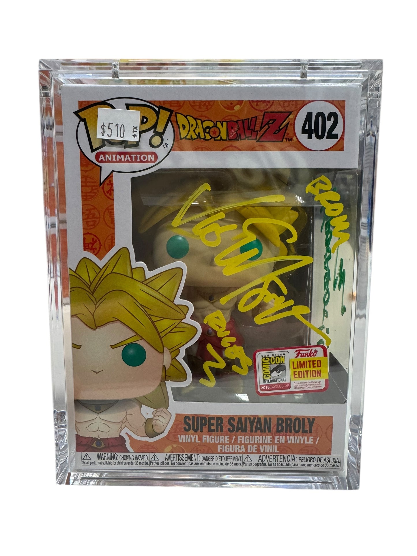 Dragon Ball Z Super Saiyan Broly SDCC Autograph by Vic Mignogna