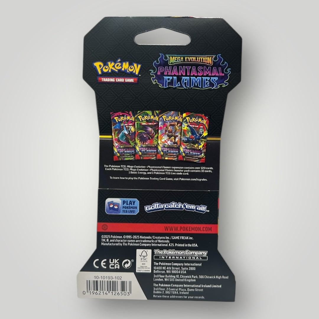 Pokemon TCG - Mega Evolution Phantasmal Flames Sleeved Booster Hanger Pack